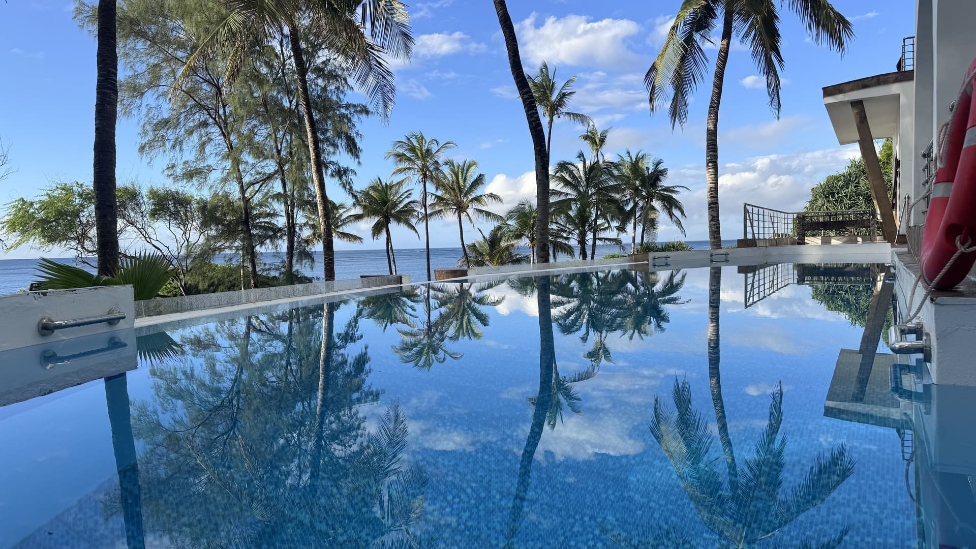 Lush gardens and pristine pool at the villa